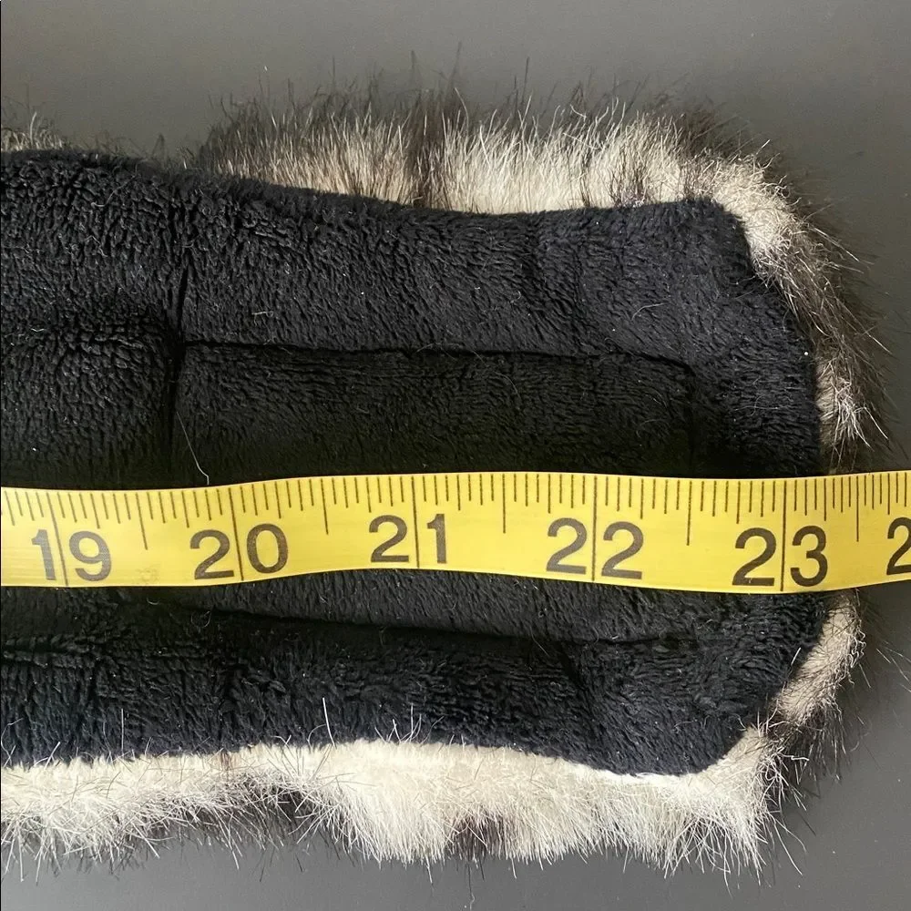 Pet Flys Faux Fur Dog Vest Sz M Black & Cream Made in USA Winter Animal Print